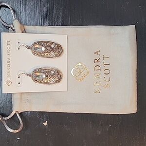 Kendra Scott Emmy Earrings in silver filigree and dichroic glass